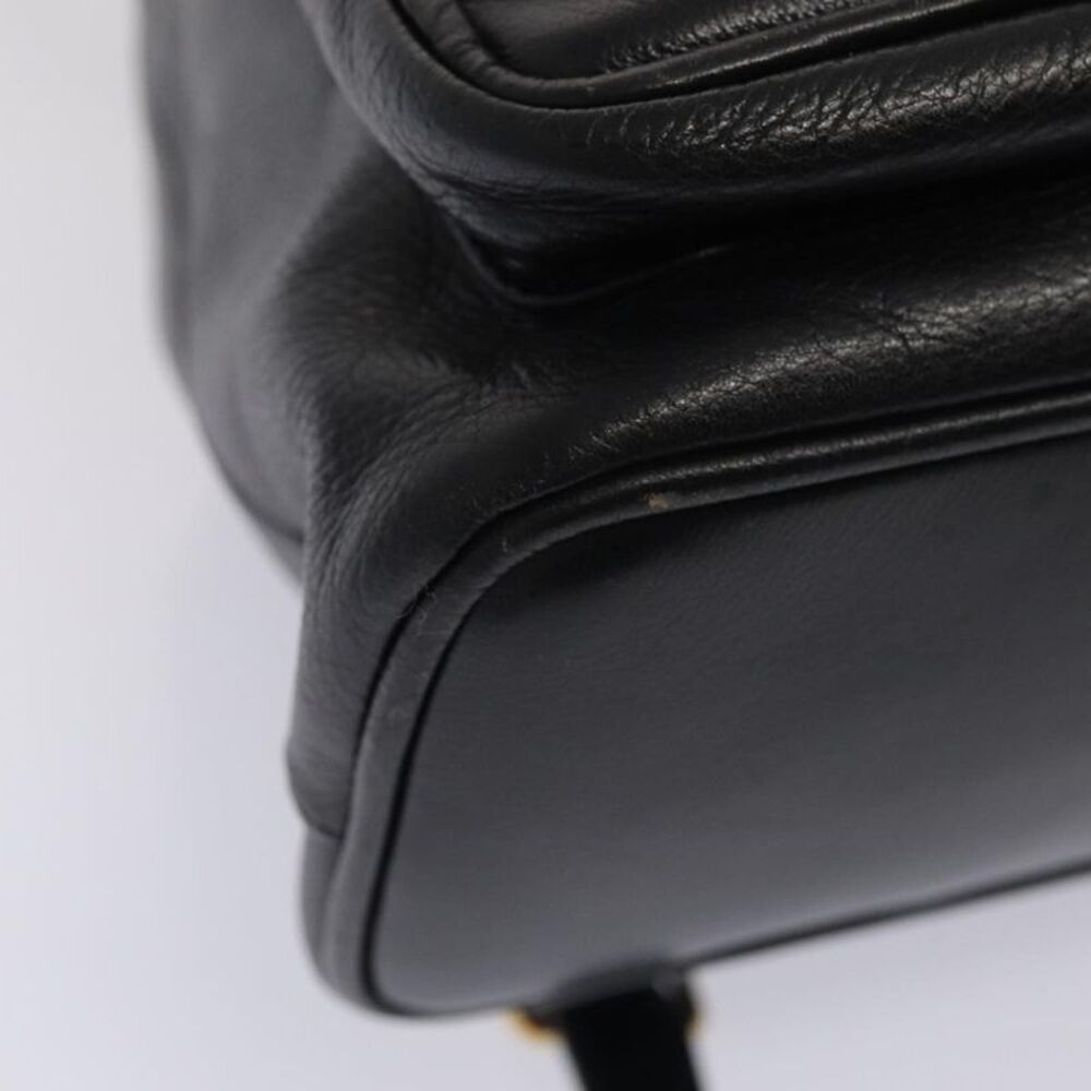 Gucci Vintage Bamboo Backpack Leather Black Leather Backpack Bag - Picture 10 of 16